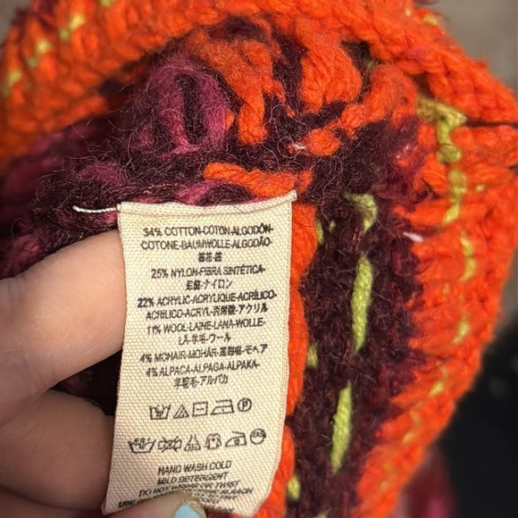 Free People Castle in the Sky Boho Multi Colored Sweater, Oversize Medium - Picture 8 of 8